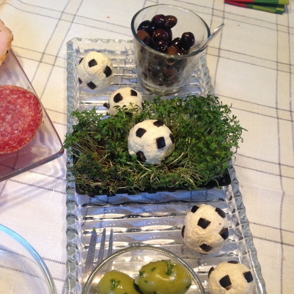 Soccer Cheese Ball Bites