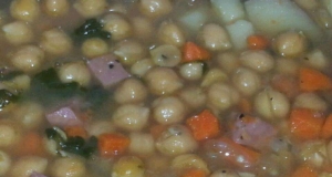 Ham and Chickpea Slow Cooker Soup