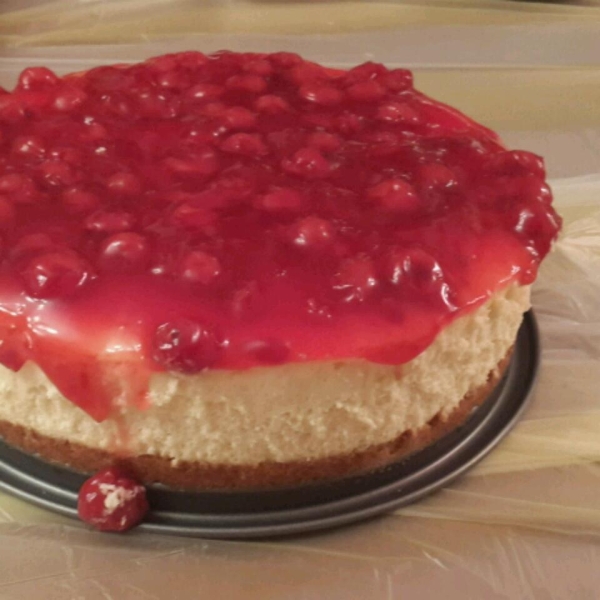 Lemon Souffle Cheesecake with Blueberry Topping