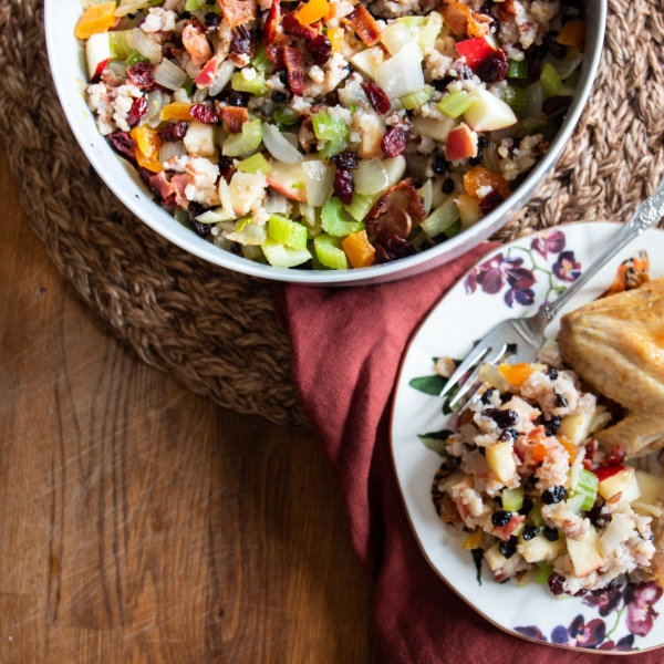 Rice Stuffing with Apples, Herbs, and Bacon