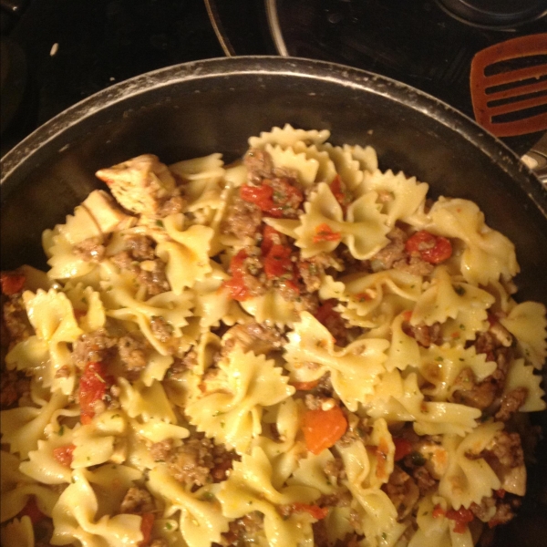 Chicken and Sausage with Bowties