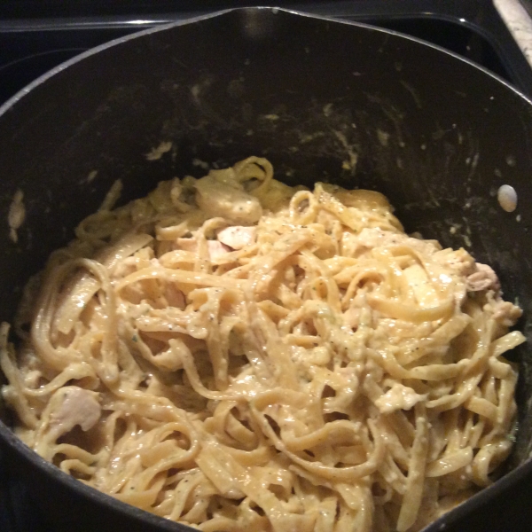 Lighter Chicken Fettuccine Alfredo