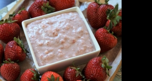 Giant Strawberries with Raspberry Dip