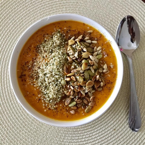 Sweet Potato and Carrot Soup with Cardamom