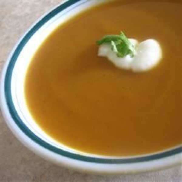 Sweet Potato and Carrot Soup with Cardamom