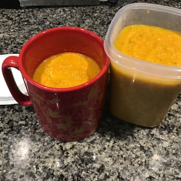 Sweet Potato and Carrot Soup with Cardamom