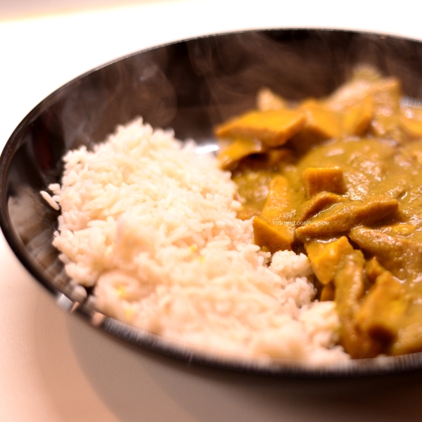 Vegan Seitan Curry with Rice