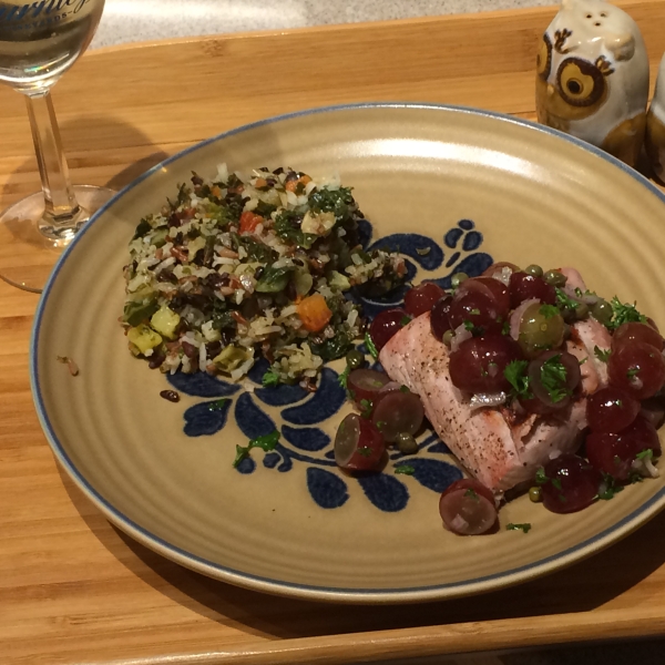 Grilled Tuna Steaks with Grape and Caper Salsa