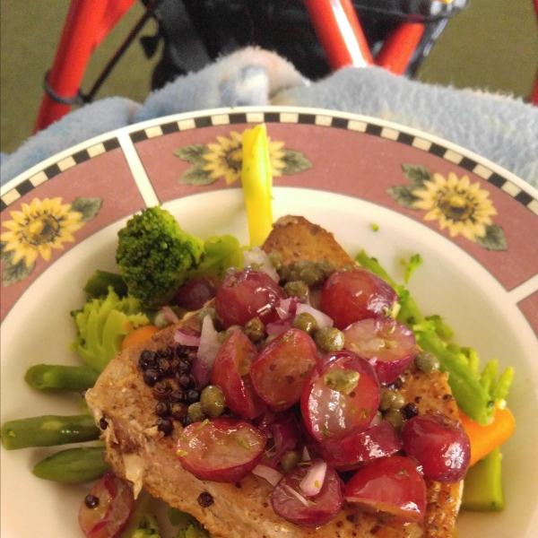 Grilled Tuna Steaks with Grape and Caper Salsa