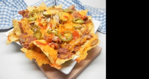 Chicken Nachos with Refried Beans