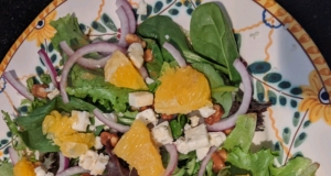 Orange, Walnut, Gorgonzola and Mixed Greens Salad with Fresh Citrus Vinaigrette