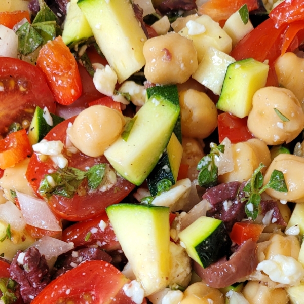 Mediterranean Zucchini and Chickpea Salad