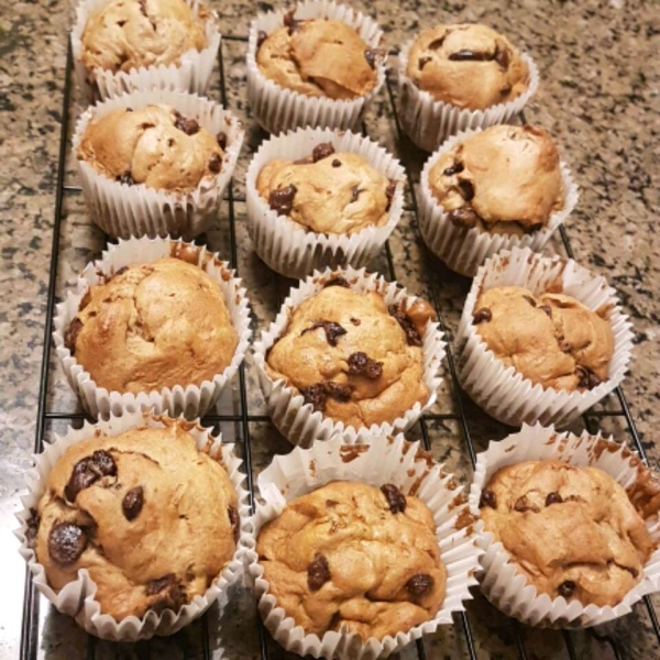 Banana Almond Chocolate Chip Muffins