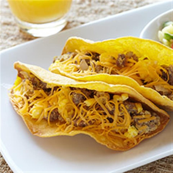 Ground Bison Breakfast Tacos with Pineapple Salsa