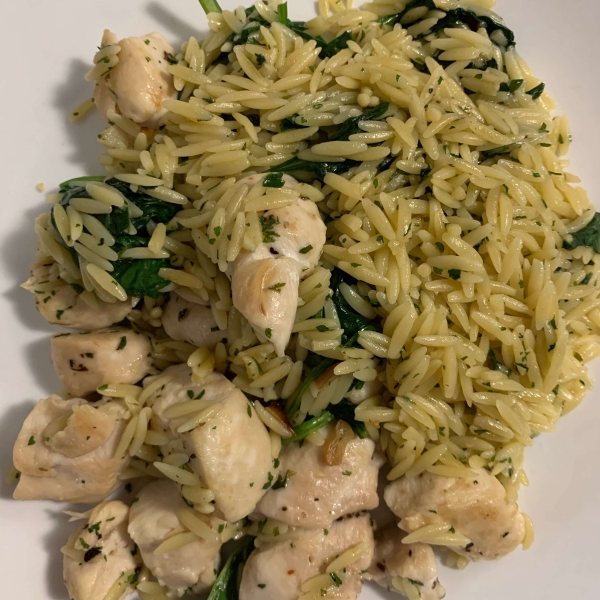 Garlic Chicken with Orzo Noodles