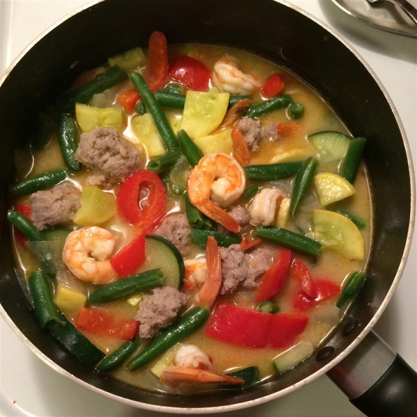 Guinataan Sitar and Kalabasa (String Beans and Squash Stew)