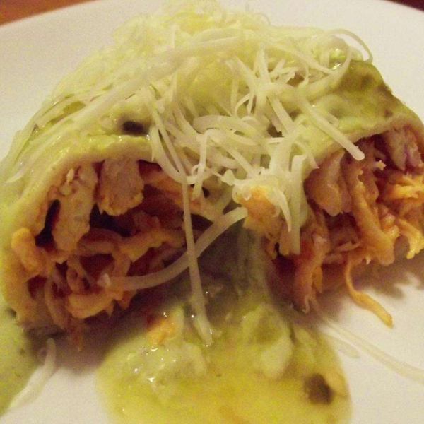 Mexican Flag Buffalo Chicken Enchiladas