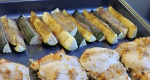 Horseradish Chicken, Butternut Squash, and Zucchini Sheet Pan Dinner