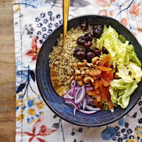 Honey-Quinoa Salad with Cherries and Cashews