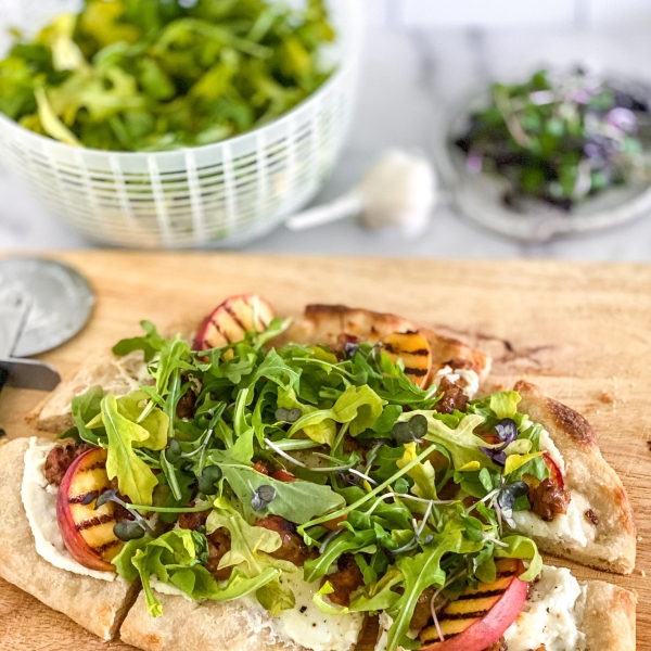 Flatbread Pizza with Grilled Peaches
