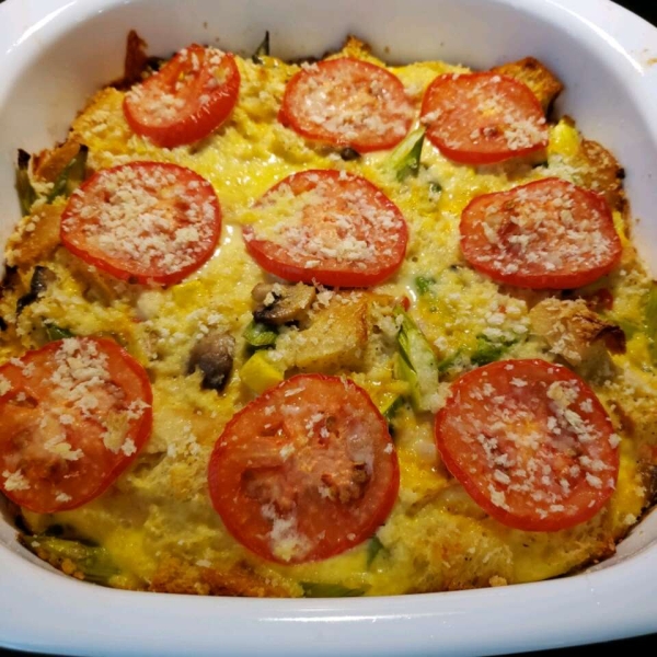 Overnight Asparagus Mushroom Strata