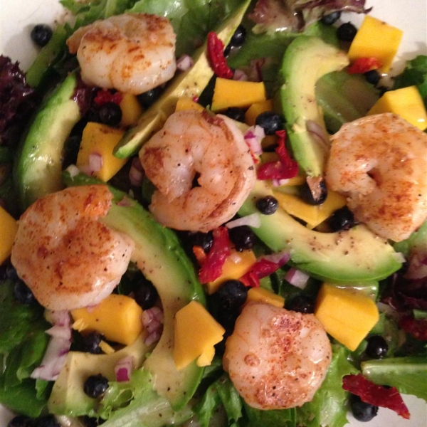 Summer Fruit, Shrimp, and Avocado Salad