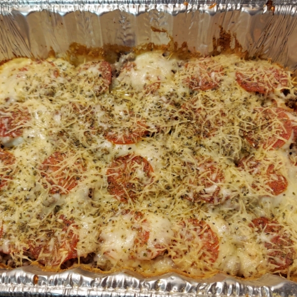 Pizza Spaghetti Casserole