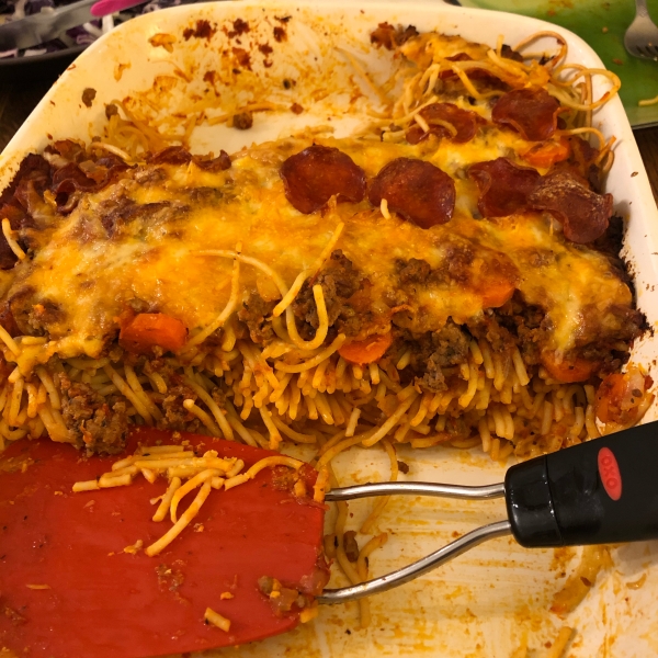 Pizza Spaghetti Casserole