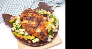Grilled Chicken Breast with Cucumber and Pepper Relish