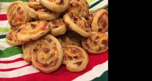 Puff Pastry Pinwheels with Bell Peppers, Cream Cheese, and Salami