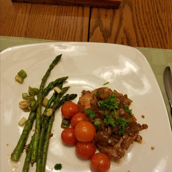 Pork Chops with Bourbon Tomatoes