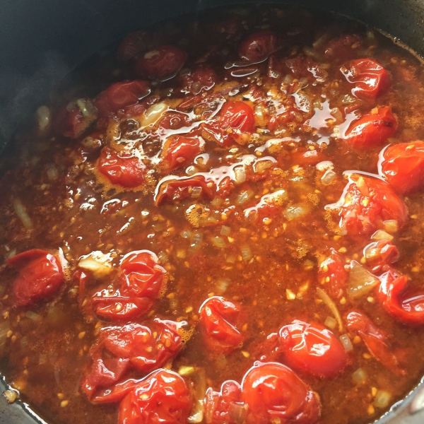 Pork Chops with Bourbon Tomatoes