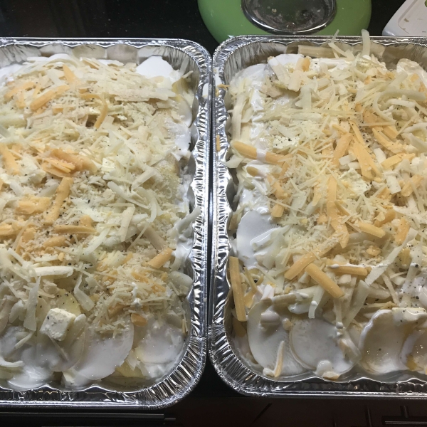 Three Cheese Garlic Scalloped Potatoes