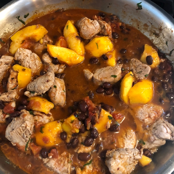 Pork with Peach and Black Bean Salsa