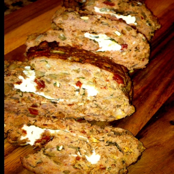 Fresh Basil and Mozzarella-Stuffed Meatloaf