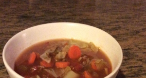 Hearty Cabbage, Beef, and Lentil Soup