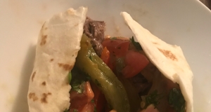 Steak, Onion, and Pepper Fajitas