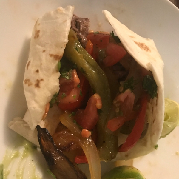 Steak, Onion, and Pepper Fajitas