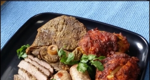 Mixed Grill of Sausage, Chicken and Lamb With Tandoori Flavorings