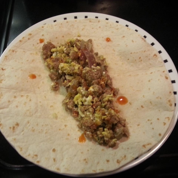 Healthy Egg and Turkey Breakfast Burrito