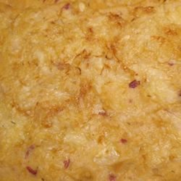 Mashed Root Vegetable Casserole with Caramelized Onions