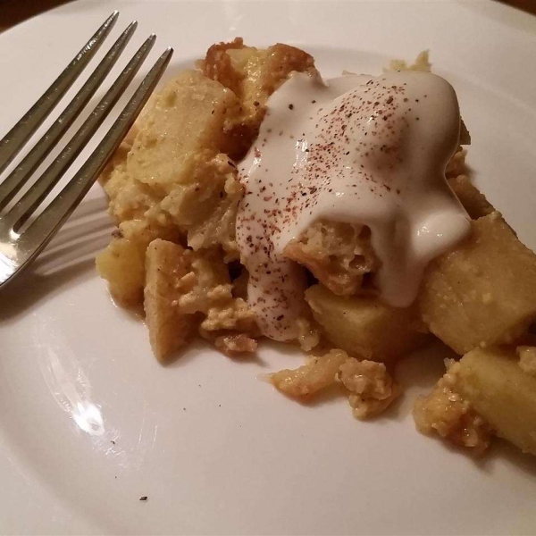 Eggnog and Apple Bread Pudding