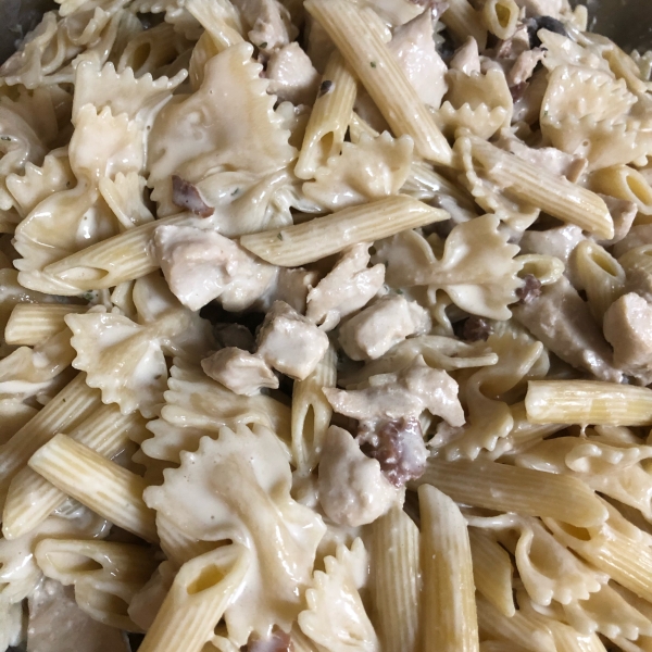 Chicken and Bowtie Pasta with Asiago Cream Sauce