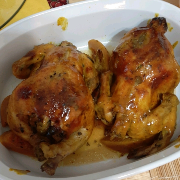 Orange Glazed Cornish Hen