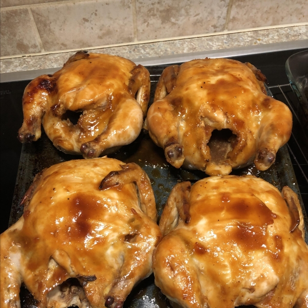 Orange Glazed Cornish Hen