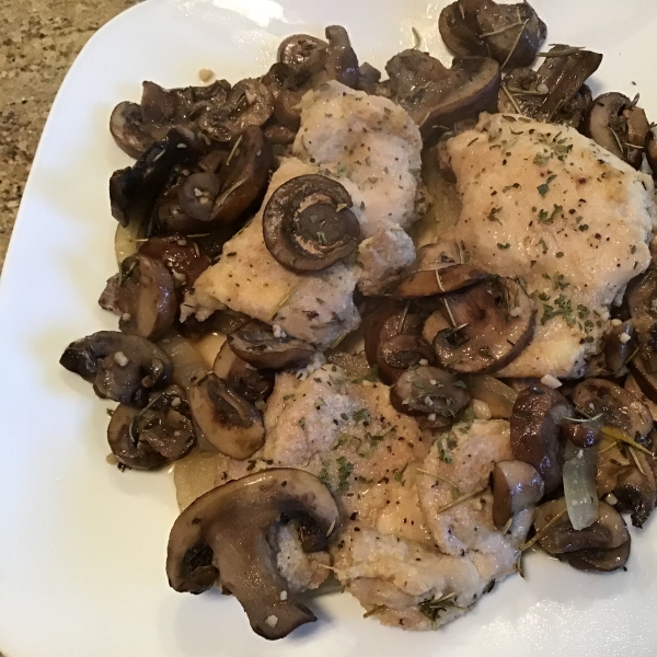 Baked Chicken Thighs with Mushrooms and Onions