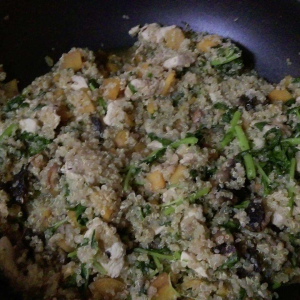 Quinoa with Sweet Potato and Mushrooms