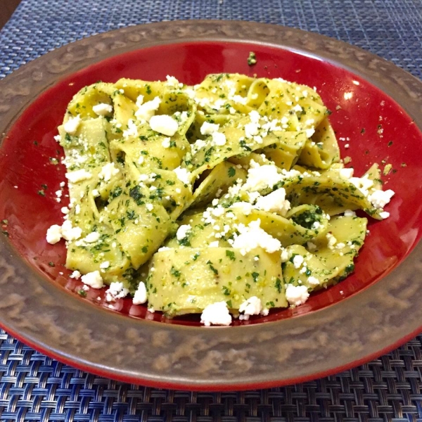 Tagliatelle with Coriander Pesto