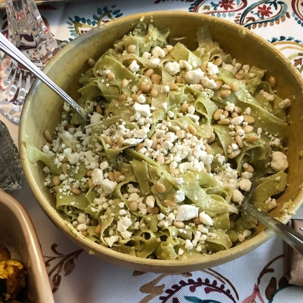 Tagliatelle with Coriander Pesto