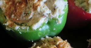 Stuffed Cauliflower Rice Peppers with Chicken and Mushrooms